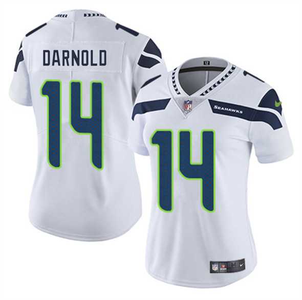 Women%27s Seattle Seahawks #14 Sam Darnold White 2025 Vapor Limited Stitched Jersey Dzhi->seattle seahawks->NFL Jersey